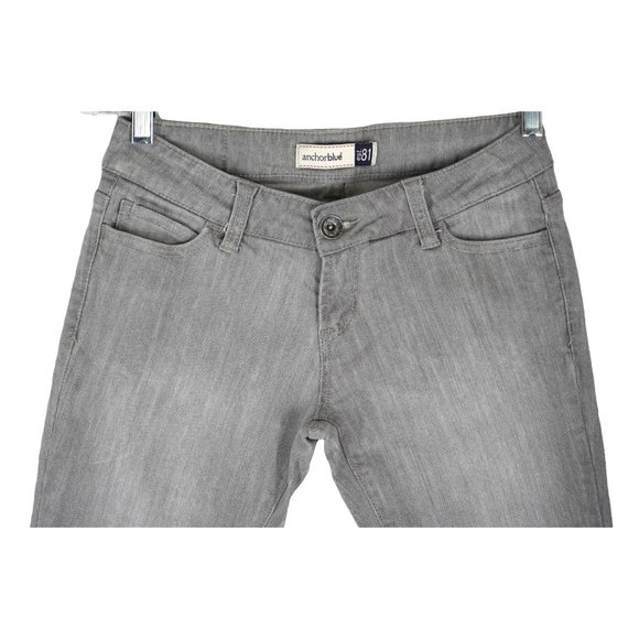 Anchor Blue Jeans Juniors Size 3 Gray Stretch Super Skinny Iris Low Rise - Picture 2 of 9